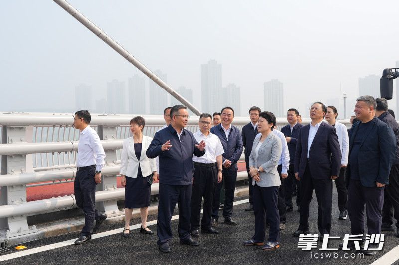 兴联路大桥调研现场。